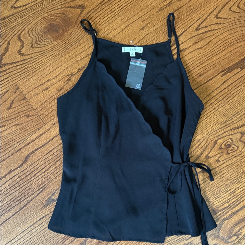 Black Wrap Camisole Top